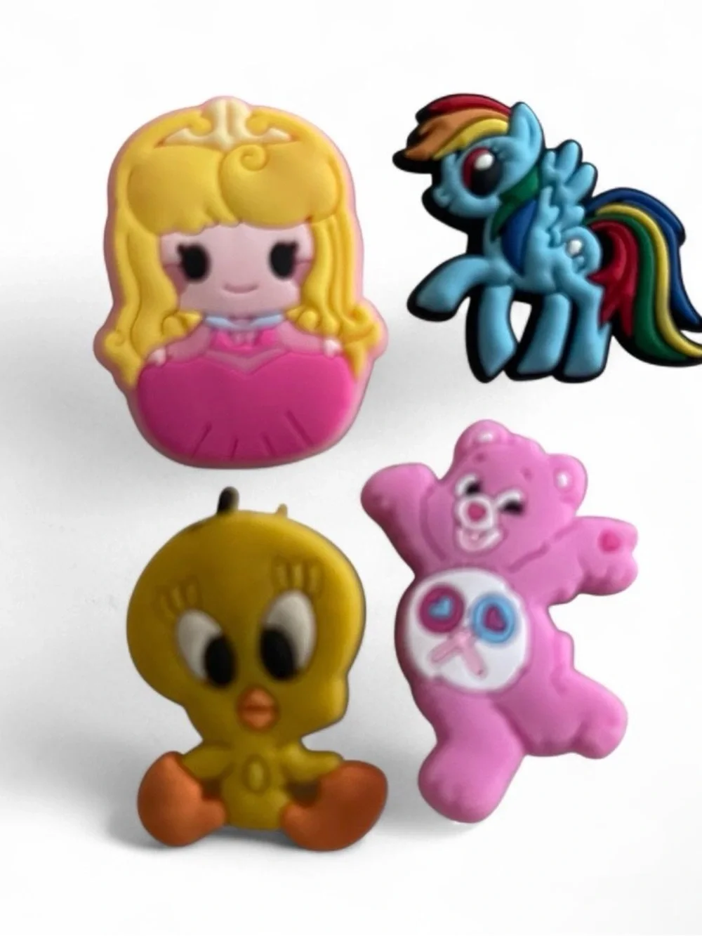 Croc Shoe Charm Lot Girls Disney Princess Rainbow Dash Tweety Care Bear